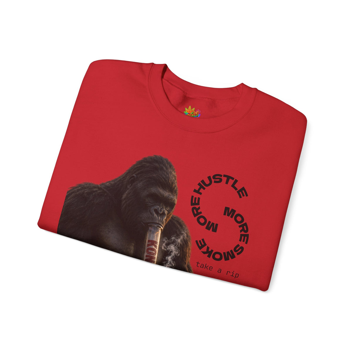 Vert King Kong Smoker Vintage Style Unisex Graphic Crewneck Sweatshirt
