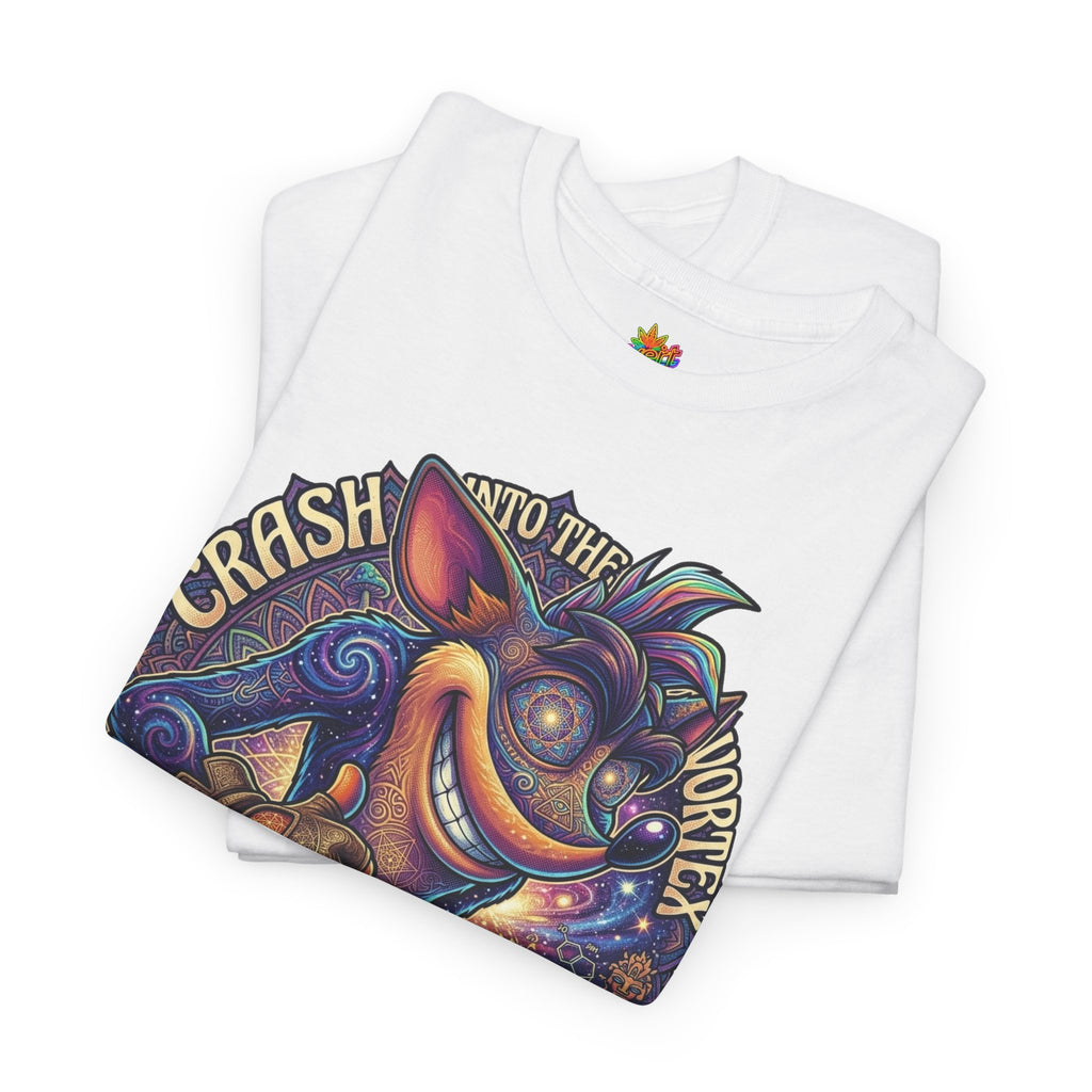Vert Crash Bandicoot Psychedelic Vintage Style Unisex Cotton Graphic T-Shirt