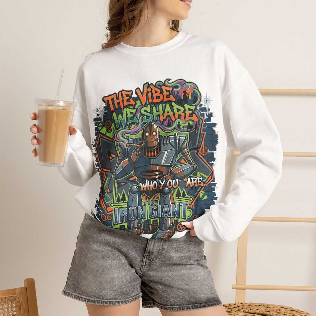 Vert Iron Giant Smoker Vintage Style Unisex Graphic Crewneck Sweatshirt