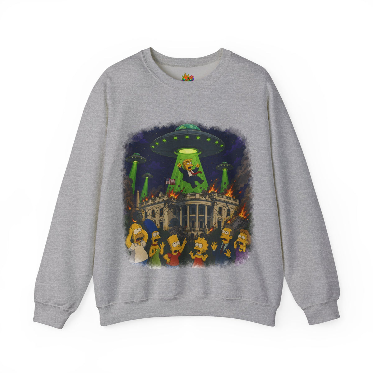Vert Donald Trump Abduction Vintage Style Unisex Graphic Crewneck Sweatshirt