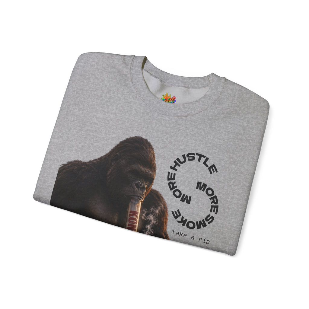Vert King Kong Smoker Vintage Style Unisex Graphic Crewneck Sweatshirt