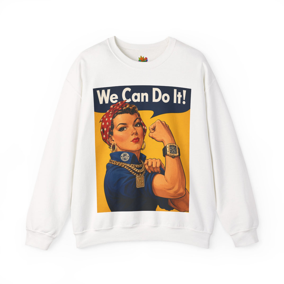 Vert "We Can Do It" Vintage Style Unisex Graphic Crewneck Sweatshirt