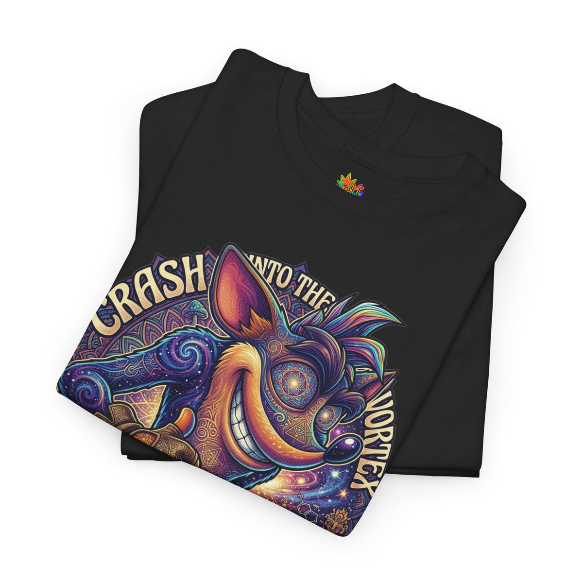 Vert Crash Bandicoot Psychedelic Vintage Style Unisex Cotton Graphic T-Shirt