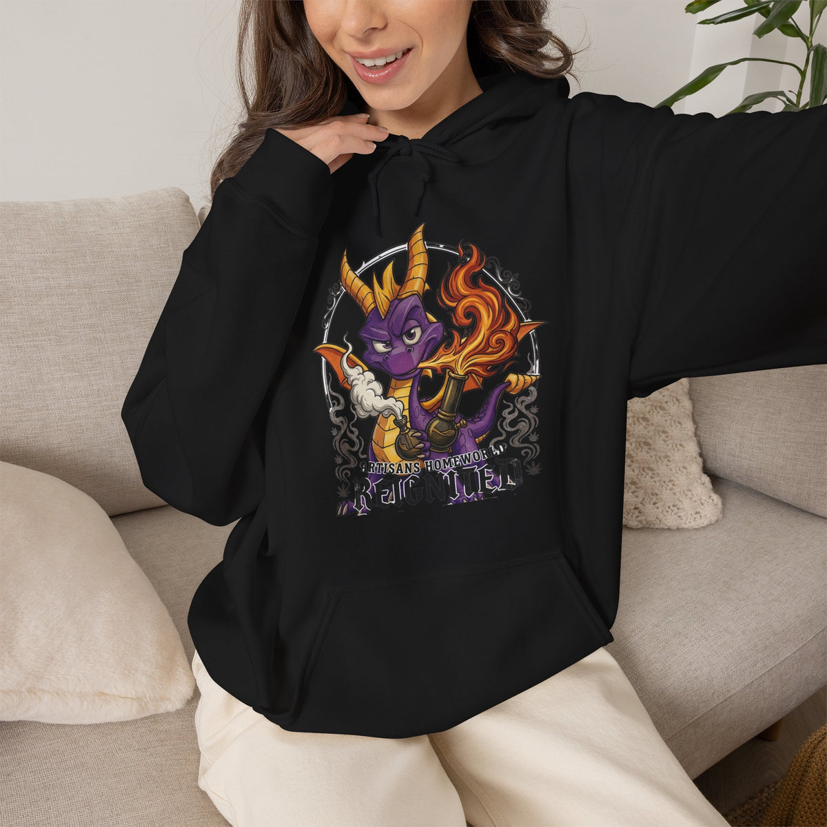 Vert Spyro Smoker Vintage Style Unisex Graphic Hoodie