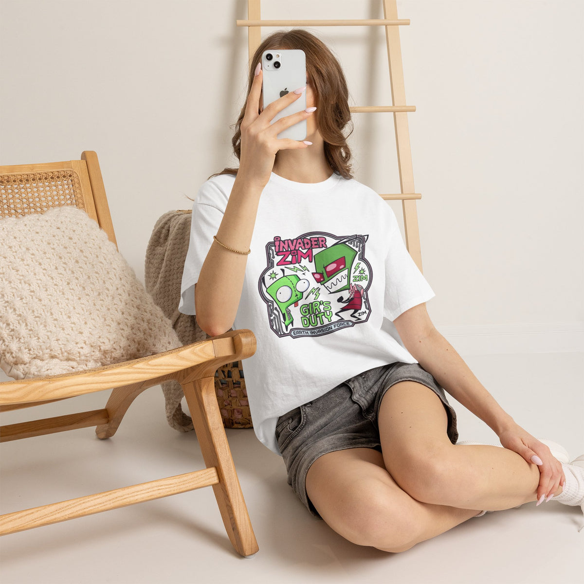 Vert Invader Zim Vintage Style Unisex Cotton Graphic T-Shirt