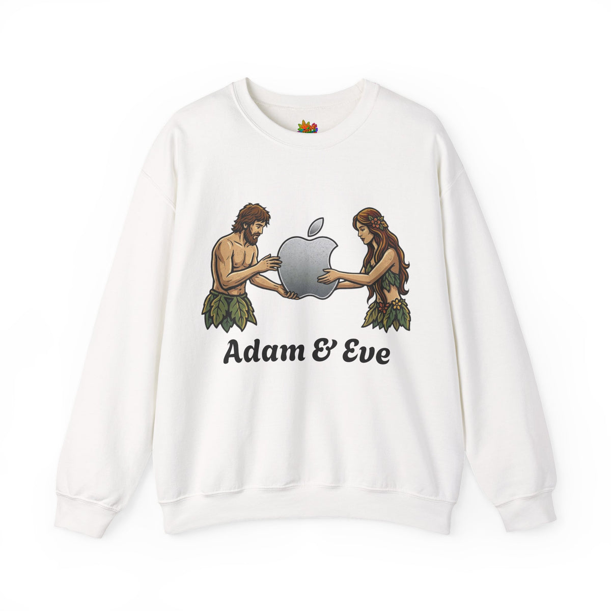 Vert Apple Adam & Eve Parody Vintage Style Unisex Graphic Crewneck Sweatshirt