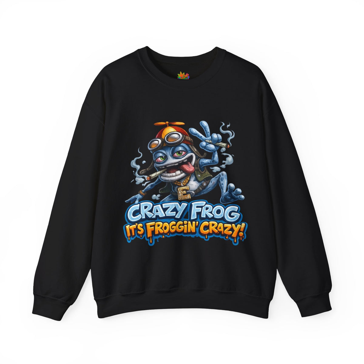 Vert Crazy Frog Smoker Vintage Style Unisex Graphic Crewneck Sweatshirt