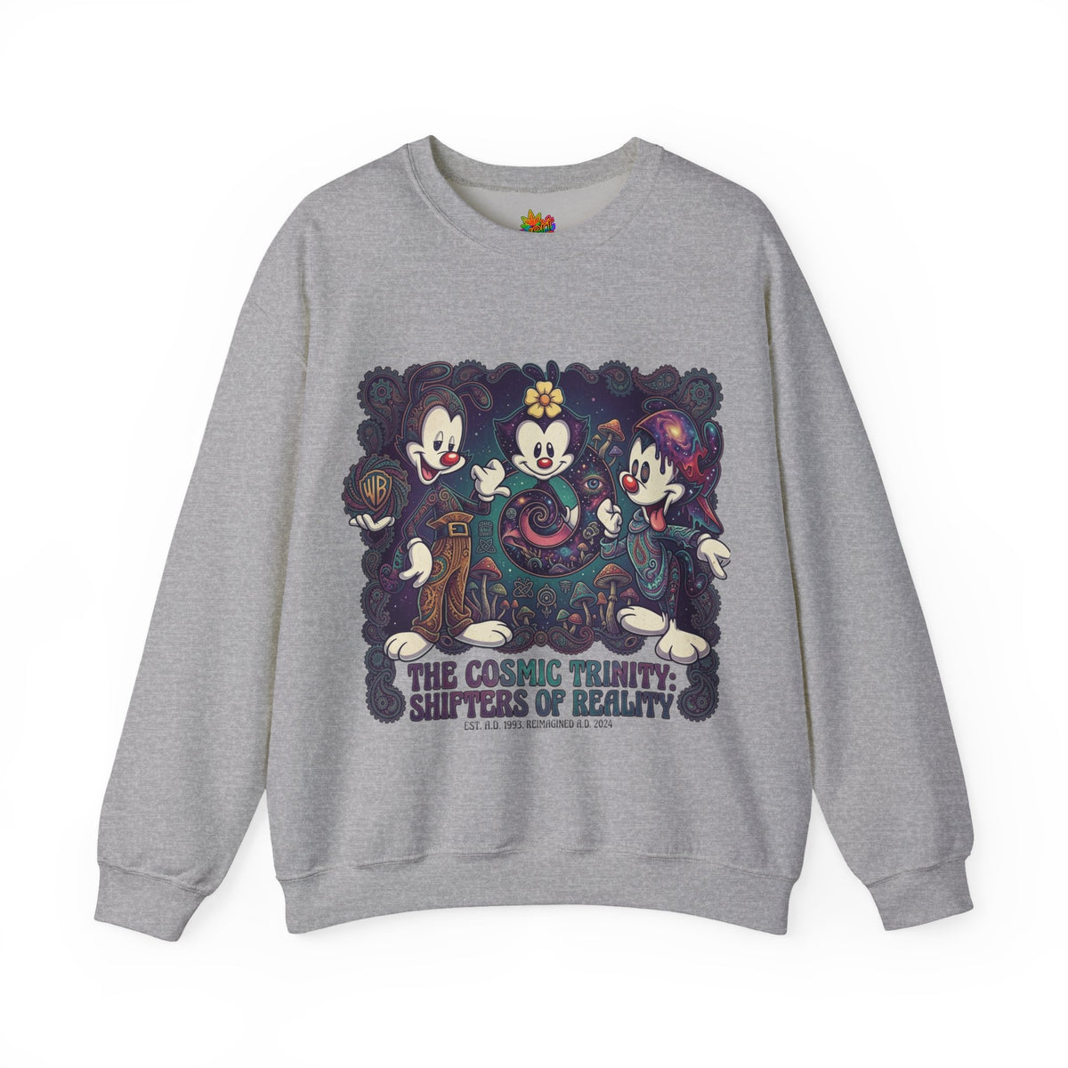 Vert Animaniacs Psychedelic Vintage Style Unisex Graphic Crewneck Sweatshirt