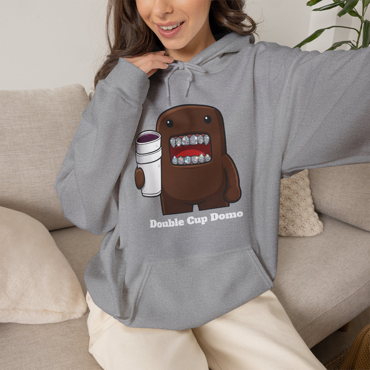 Vert Double Cup Domo Vintage Style Unisex Graphic Hoodie