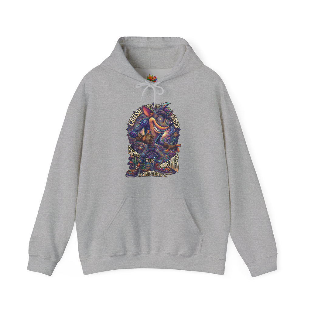 Vert Crash Bandicoot Psychedelic Vintage Style Unisex Graphic Hoodie