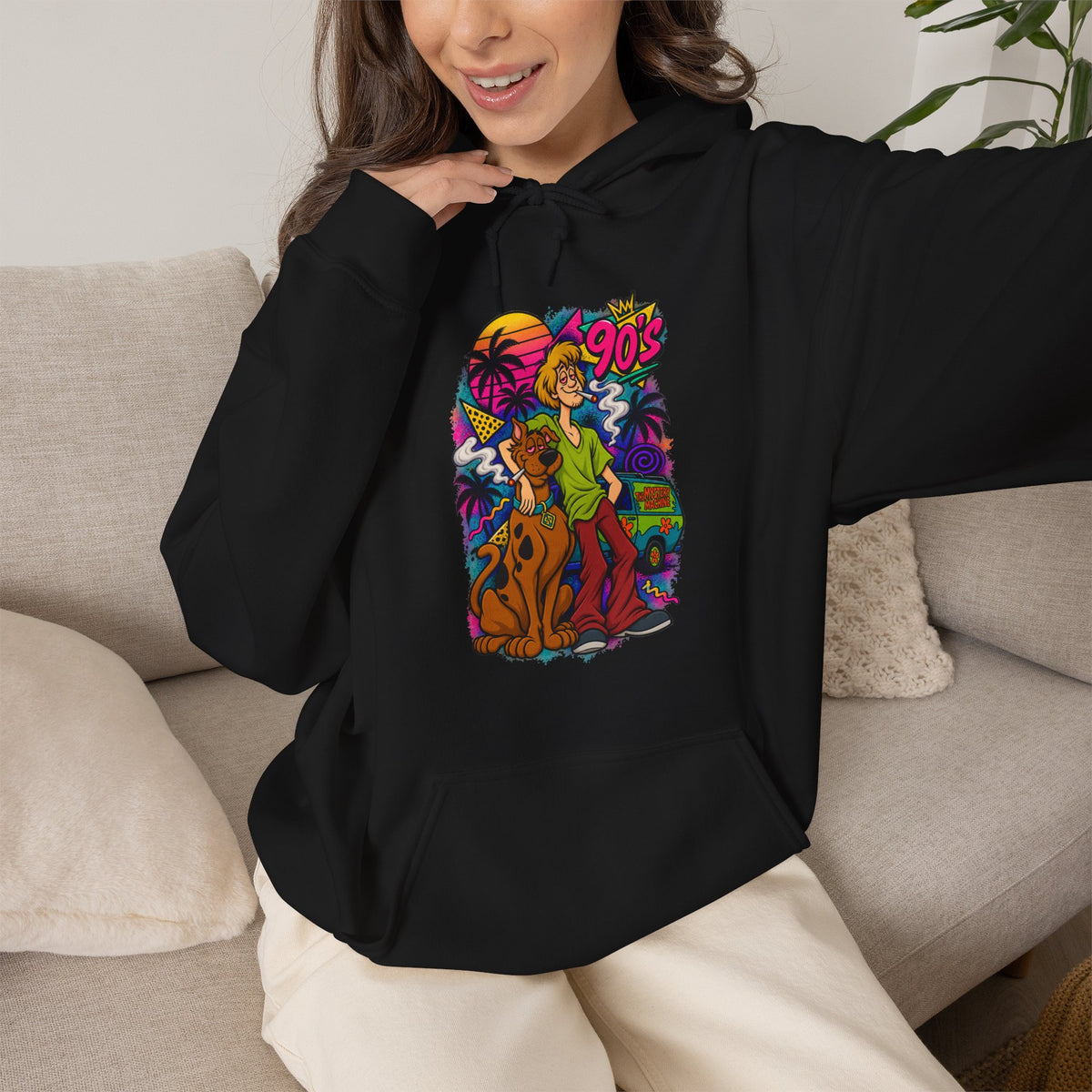 Vert Shaggy & Scooby Smoker Vintage Style Unisex Graphic Hoodie