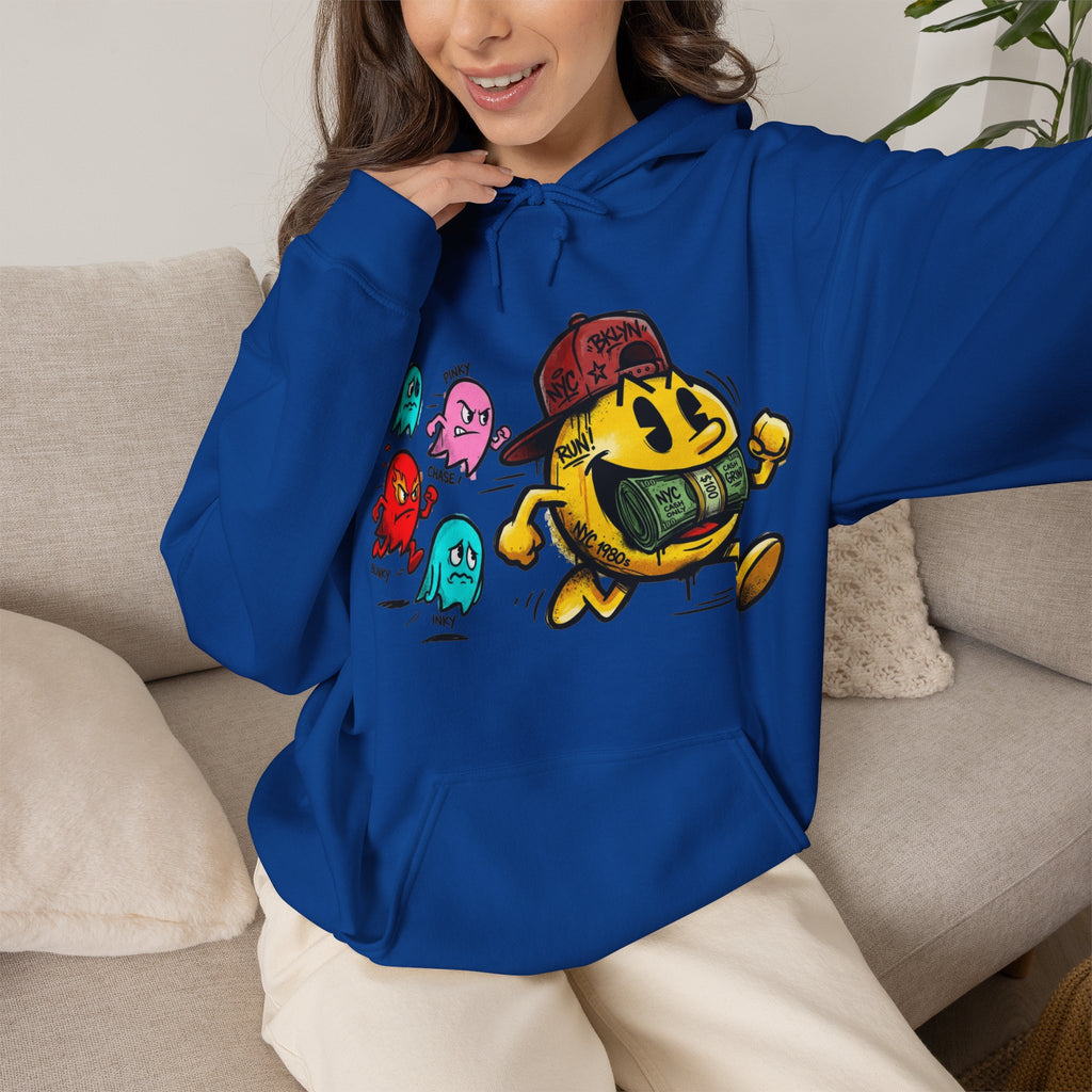 Vert NY Pac-Man Vintage Style Unisex Graphic Hoodie