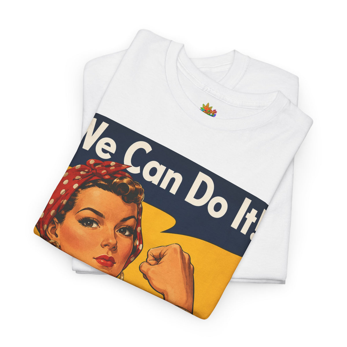 Vert "We Can Do It" Vintage Style Unisex Cotton Graphic T-Shirt