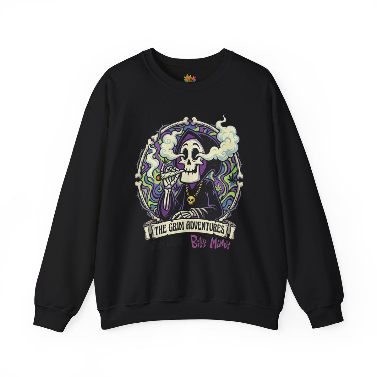 Vert Grim Smoker Vintage Style Unisex Graphic Crewneck Sweatshirt