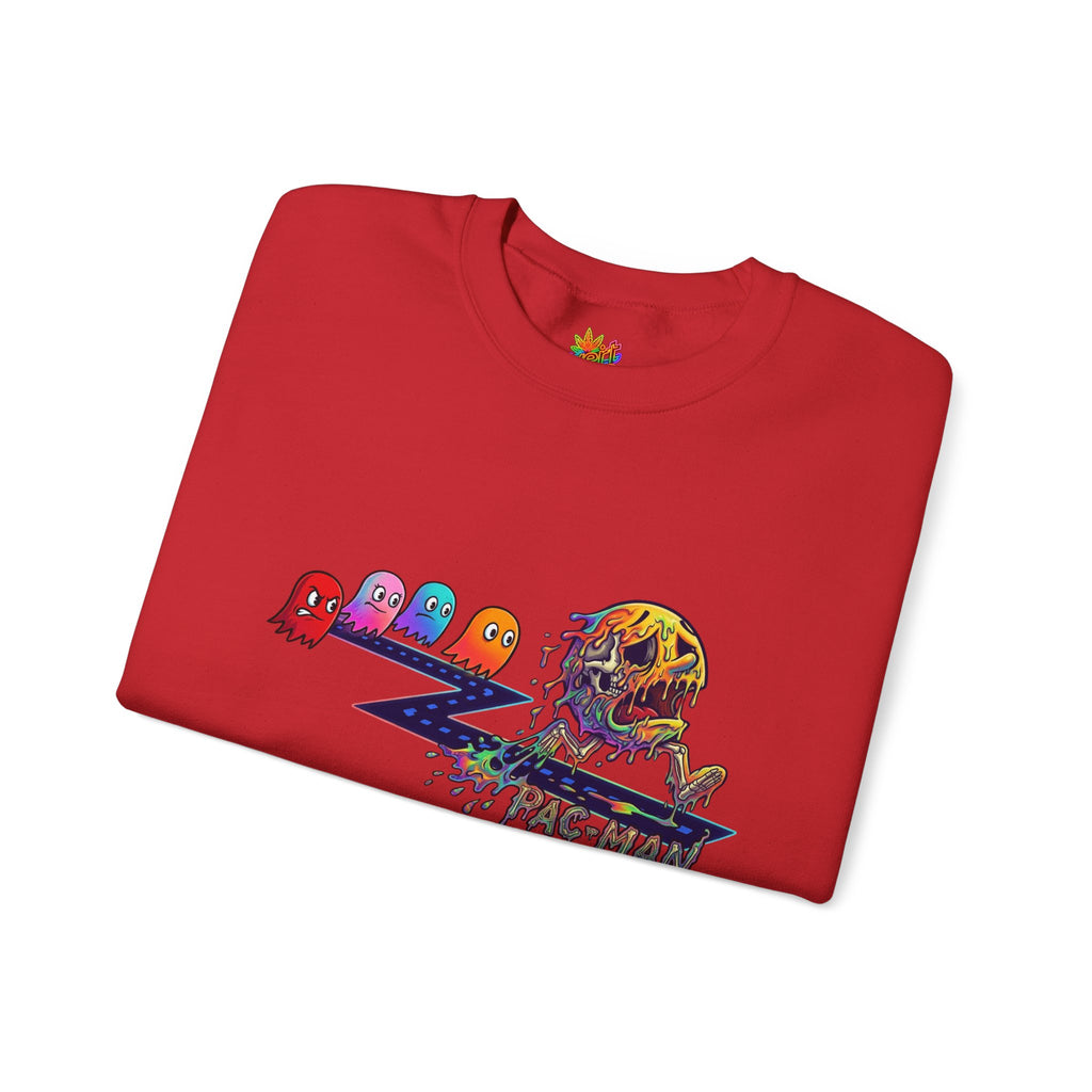 Vert Pac-Man Psychedelic Vintage Style Unisex Graphic Crewneck Sweatshirt
