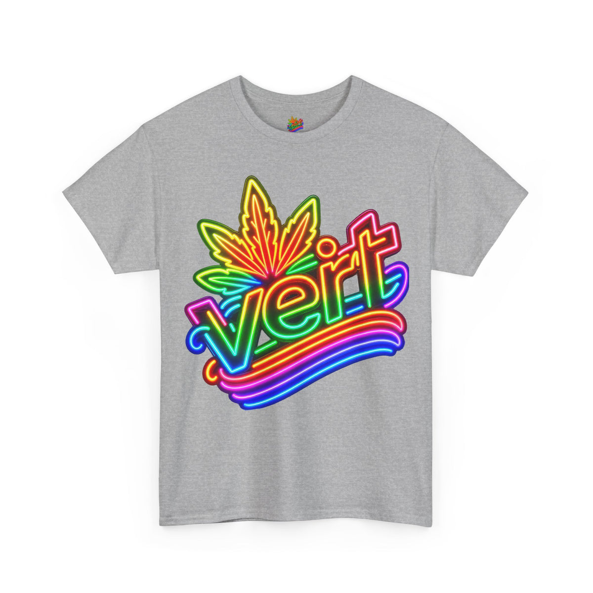 Vert Neon Logo Vintage Style Unisex Cotton Graphic T-Shirt