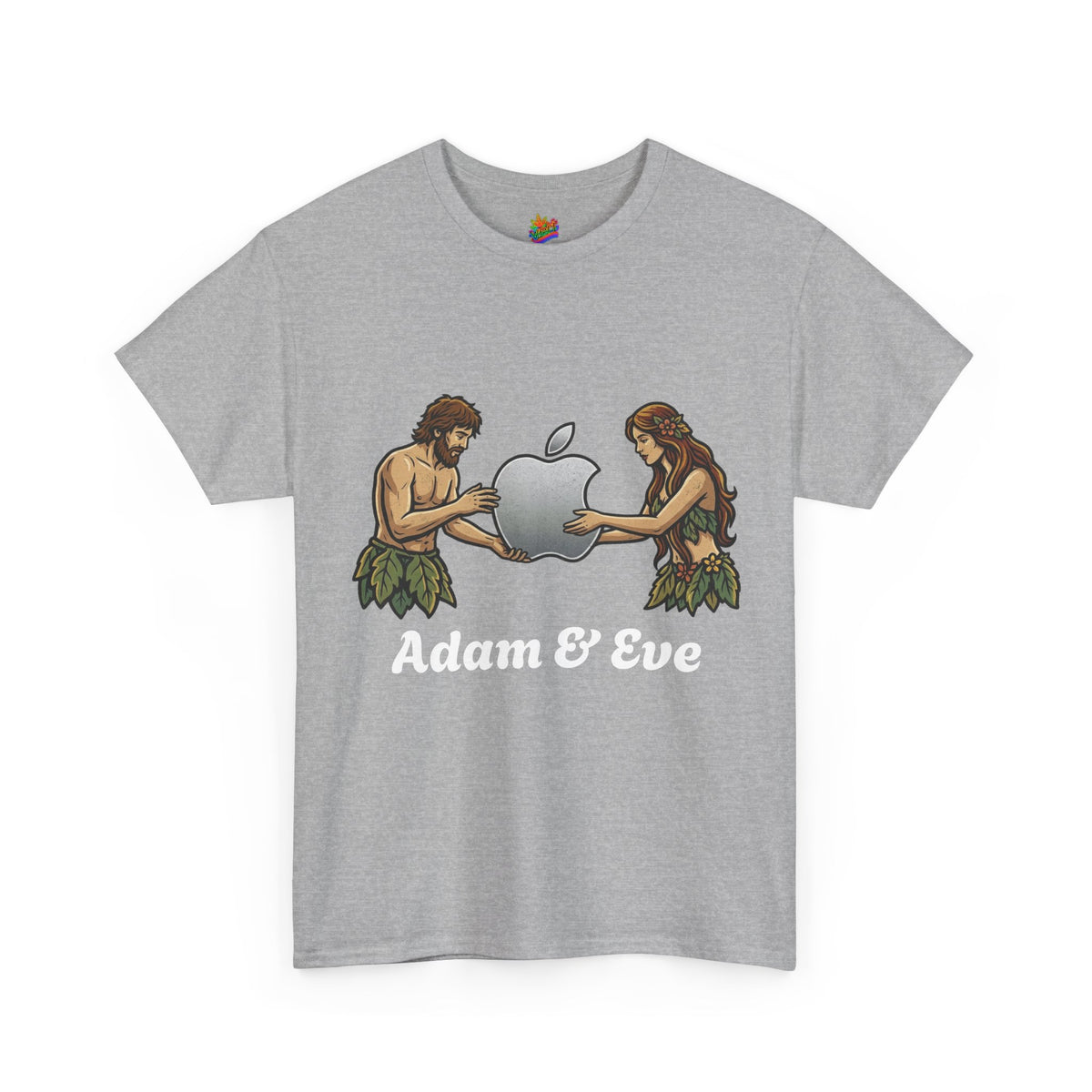 Vert Apple Adam & Eve Parody Vintage Style Unisex Cotton Graphic T-Shirt