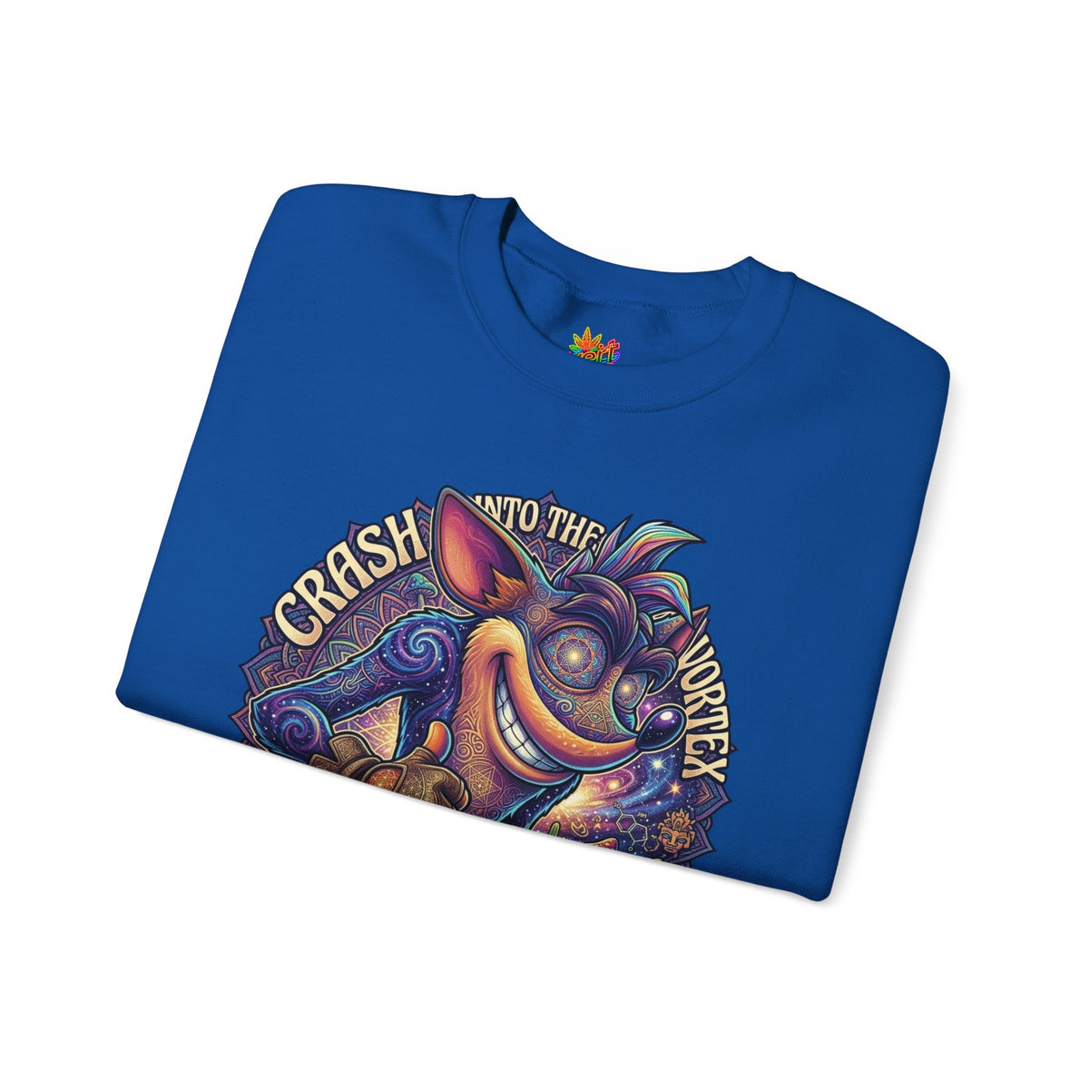 Vert Crash Bandicoot Psychedelic Vintage Style Unisex Graphic Crewneck Sweatshirt