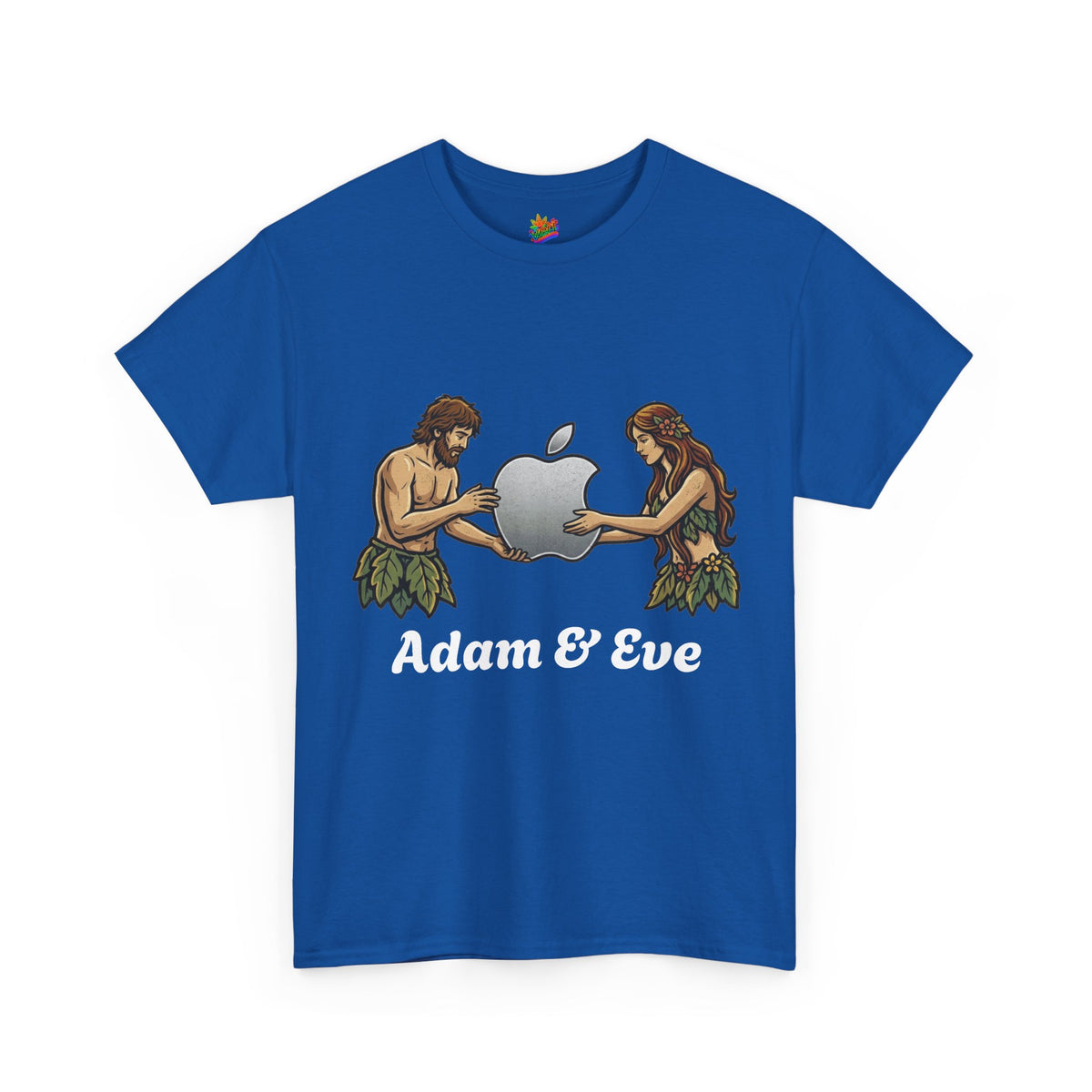 Vert Apple Adam & Eve Parody Vintage Style Unisex Cotton Graphic T-Shirt