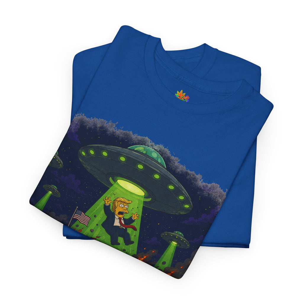Vert Donald Trump Abduction Vintage Style Unisex Cotton Graphic T-Shirt