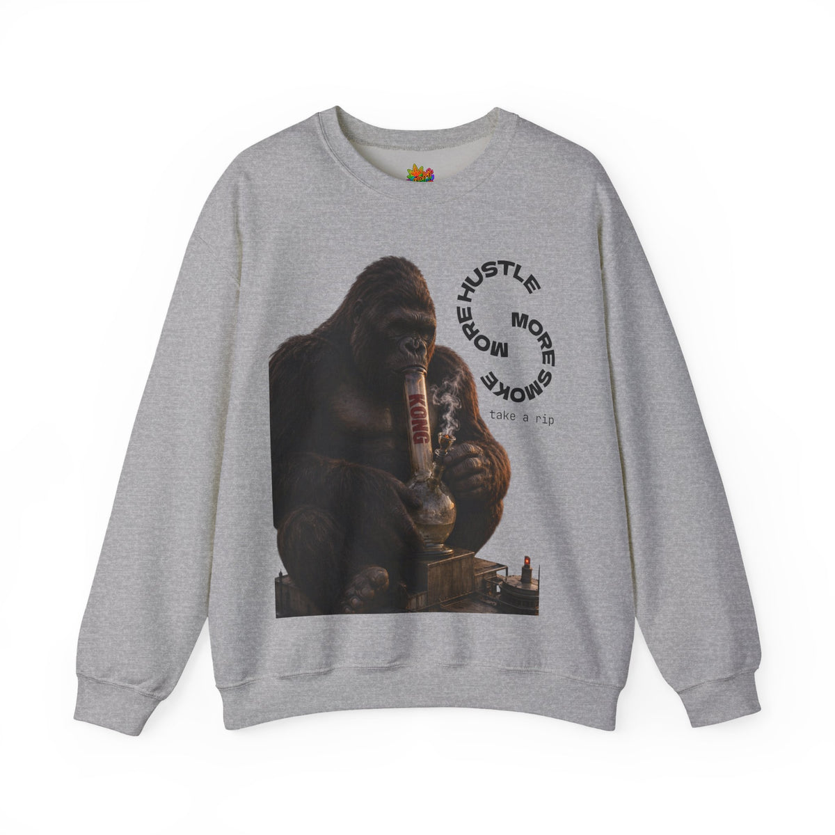 Vert King Kong Smoker Vintage Style Unisex Graphic Crewneck Sweatshirt