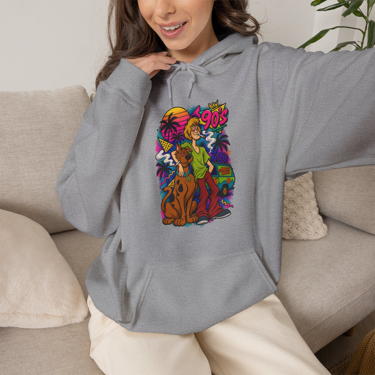 Vert Shaggy & Scooby Smoker Vintage Style Unisex Graphic Hoodie