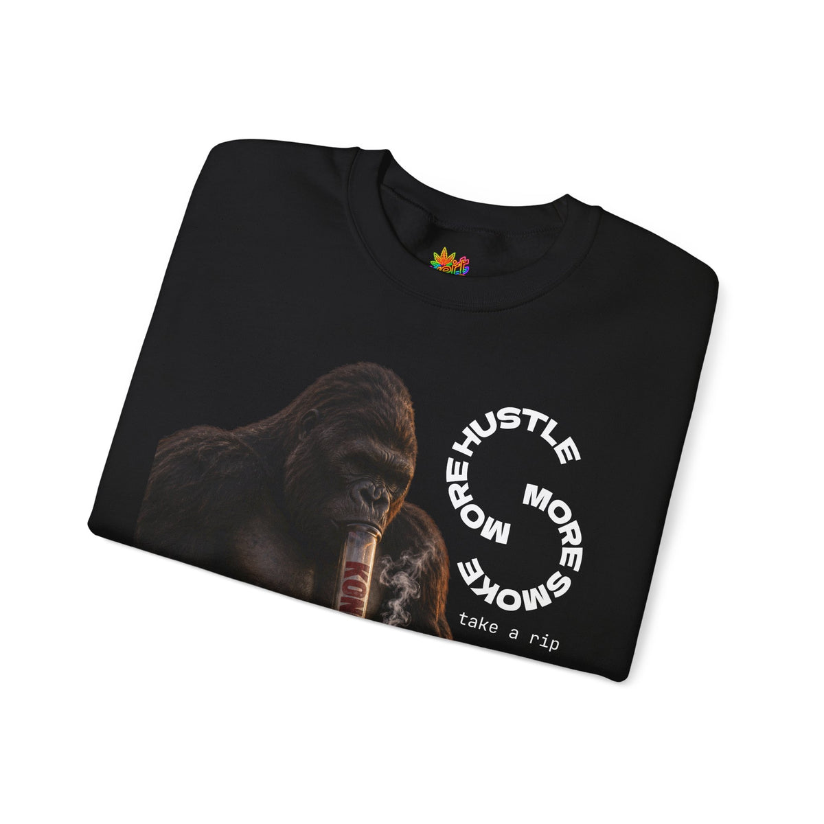 Vert King Kong Smoker Vintage Style Unisex Graphic Crewneck Sweatshirt