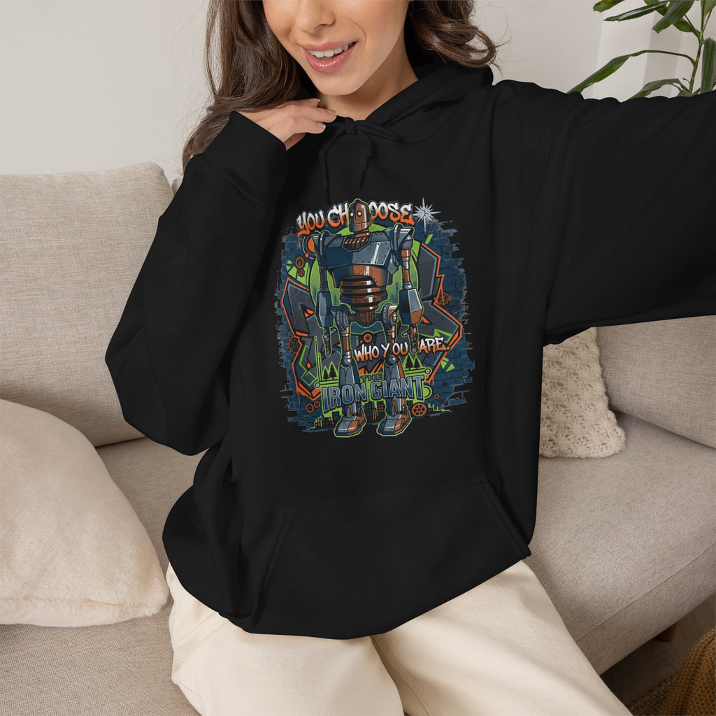 Vert Iron Giant Vintage Style Unisex Graphic Hoodie