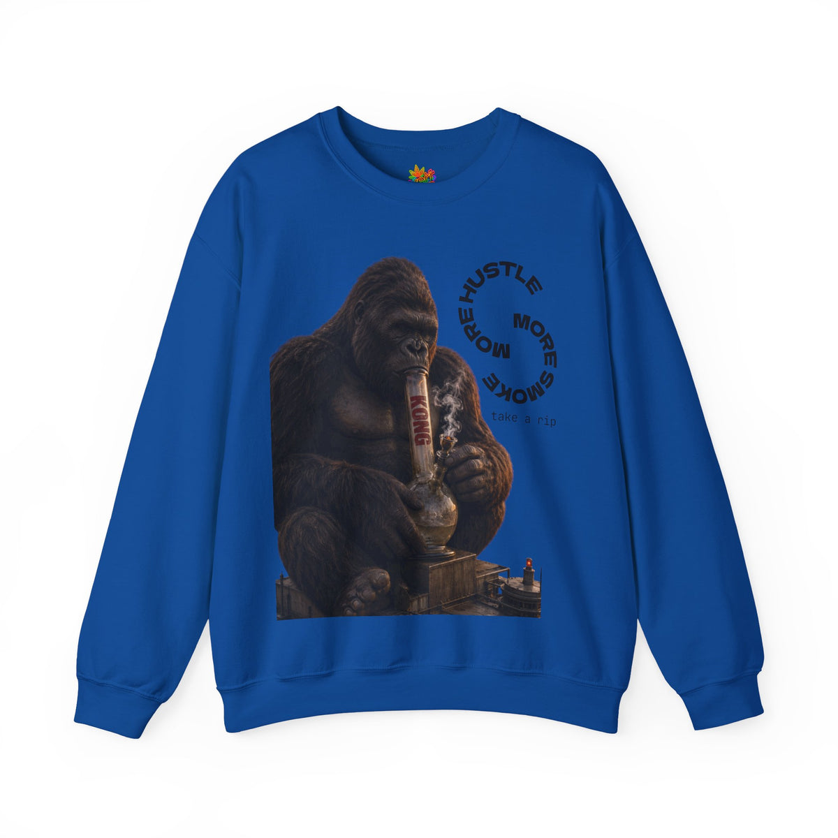 Vert King Kong Smoker Vintage Style Unisex Graphic Crewneck Sweatshirt