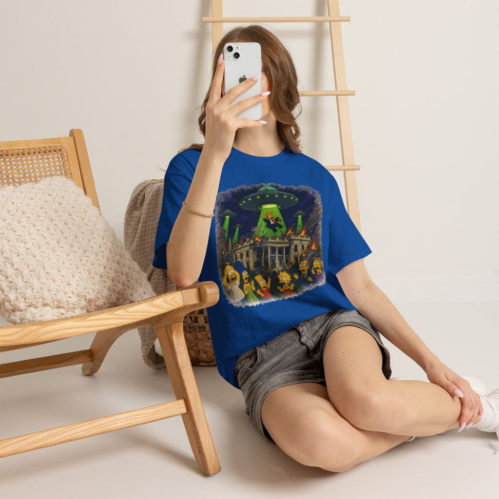 Vert Donald Trump Abduction Vintage Style Unisex Cotton Graphic T-Shirt