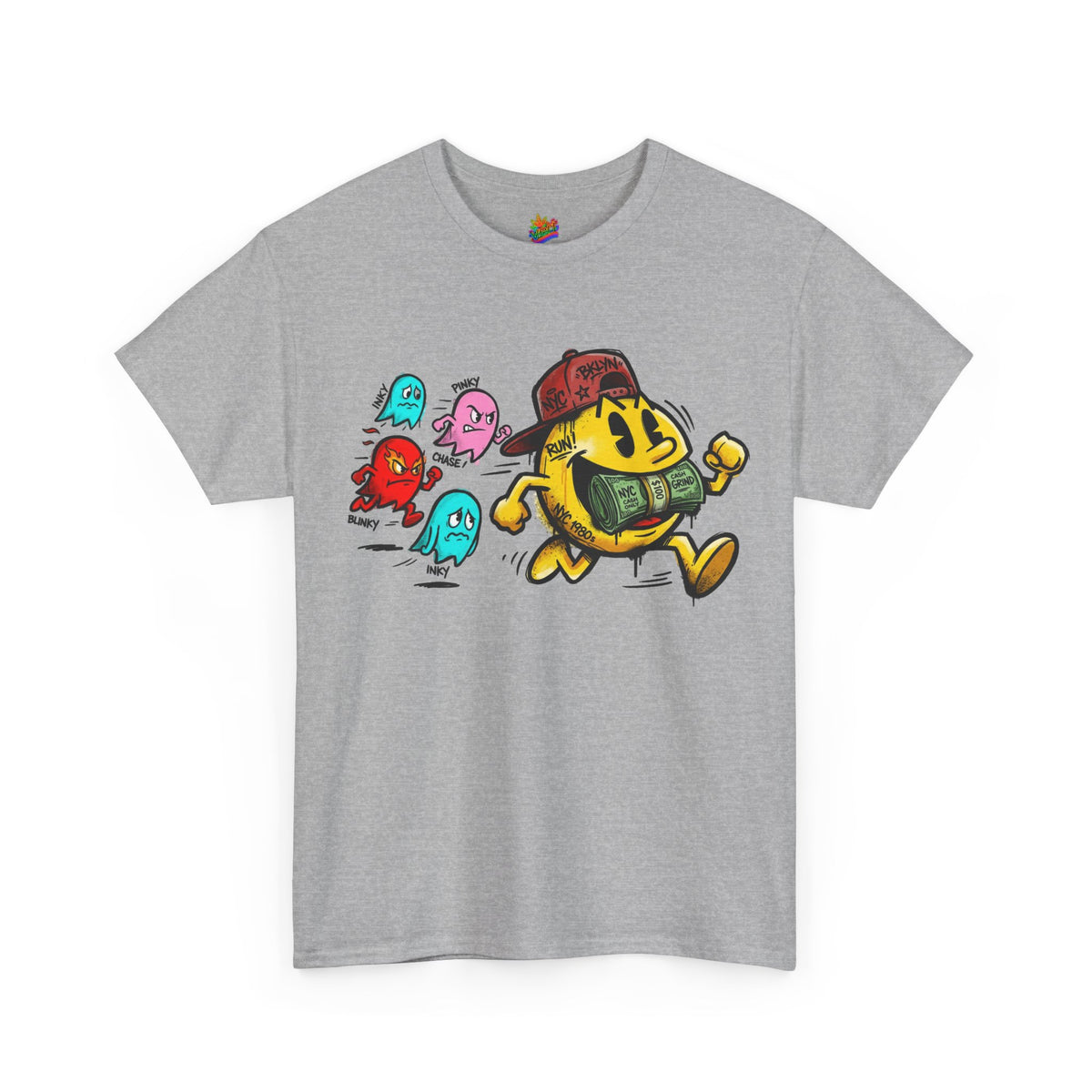 Vert NY Pac-Man Vintage Style Unisex Graphic Cotton T-Shirt