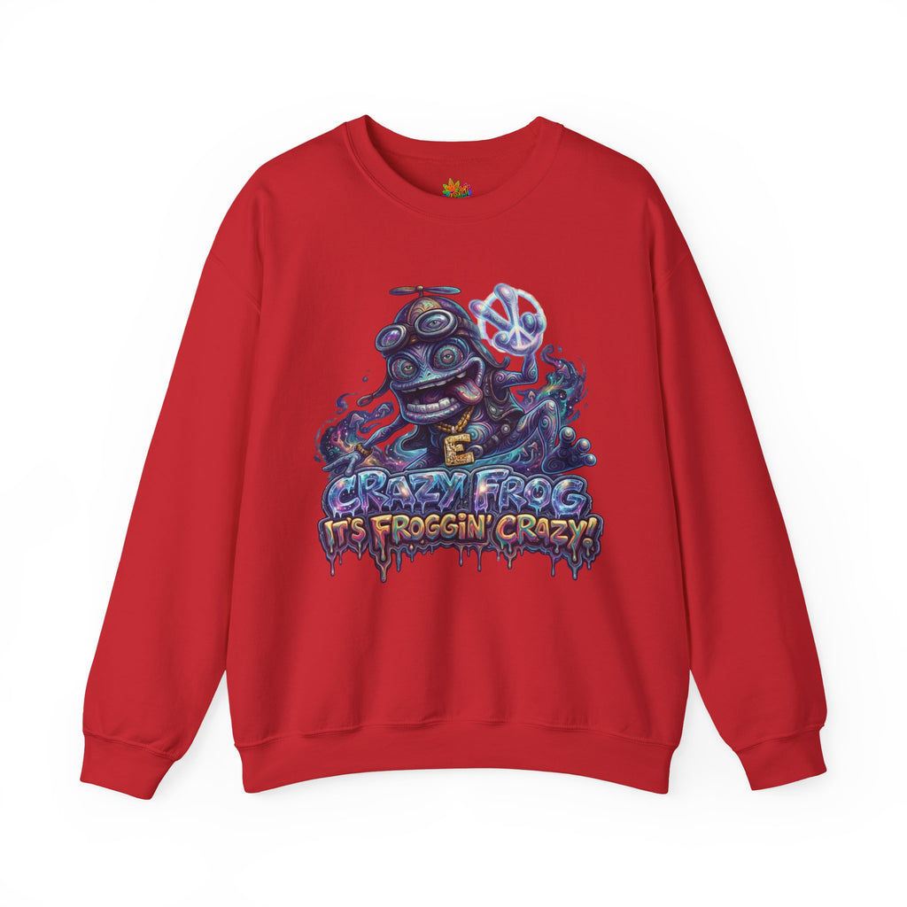 Vert Crazy Frog Psychedelic Vintage Style Unisex Graphic Crewneck Sweatshirt