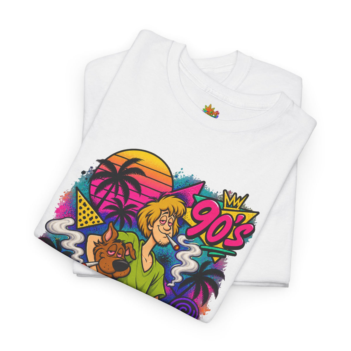 Vert Shaggy & Scooby Vintage Style Unisex Cotton Graphic T-Shirt