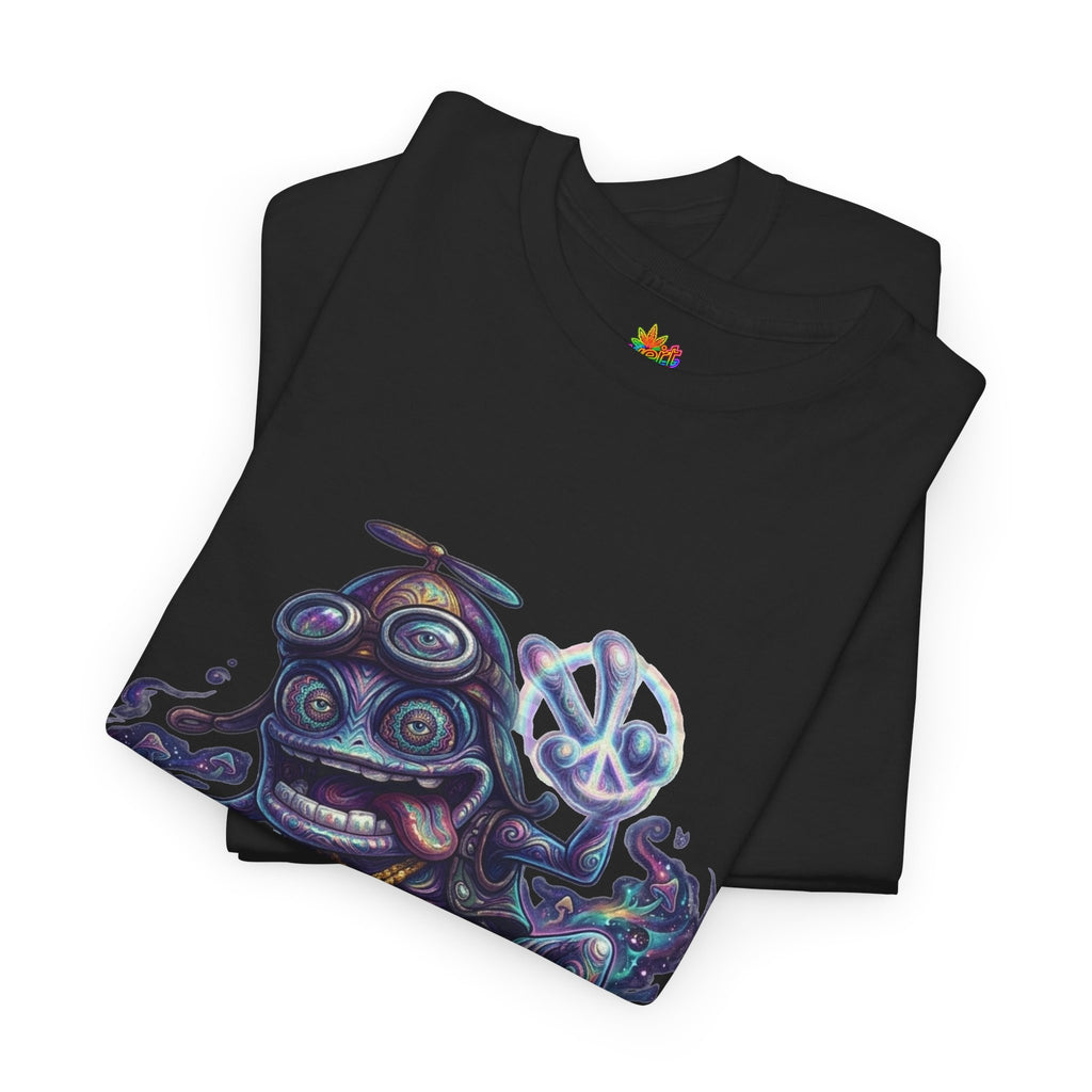 Vert Crazy Frog Psychedelic Vintage Style Unisex Cotton Graphic T-Shirt