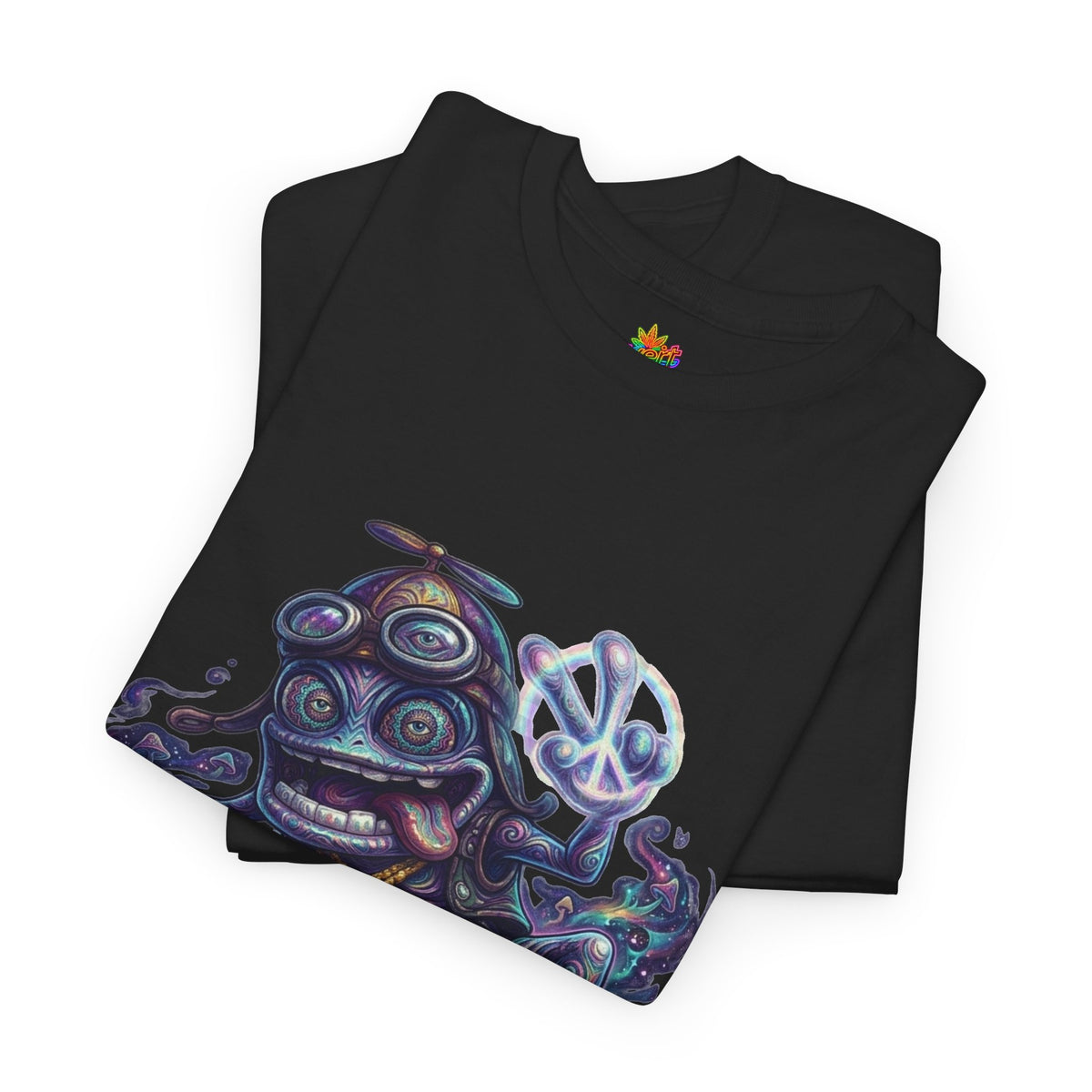 Vert Crazy Frog Psychedelic Vintage Style Unisex Cotton Graphic T-Shirt