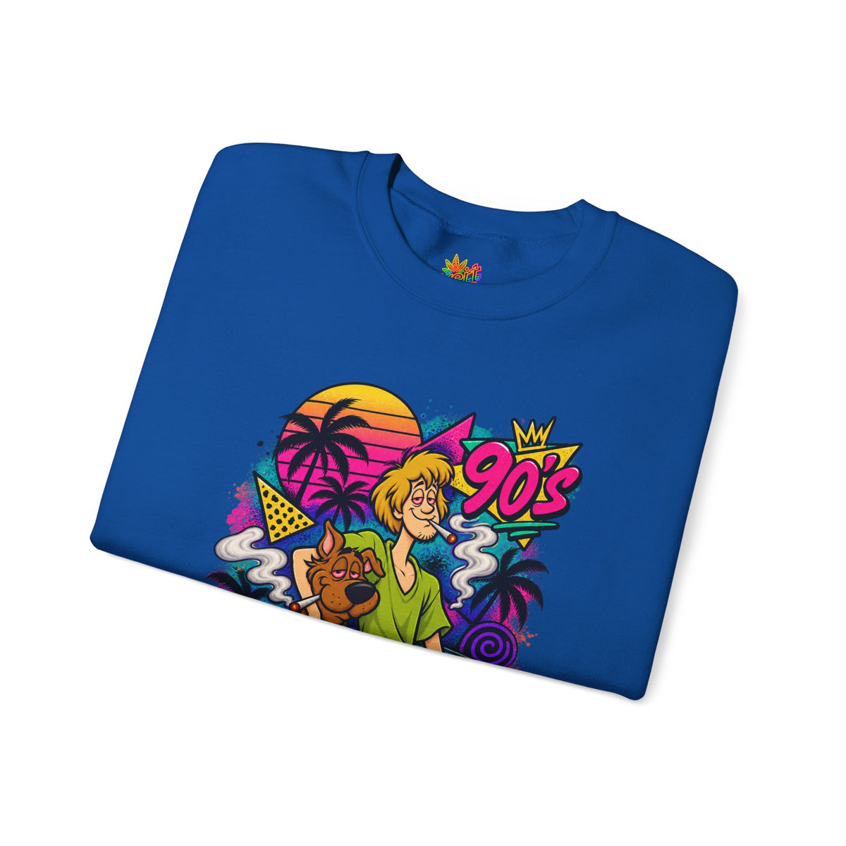 Vert Shaggy & Scooby Smoker Vintage Style Graphic Crewneck Sweatshirt