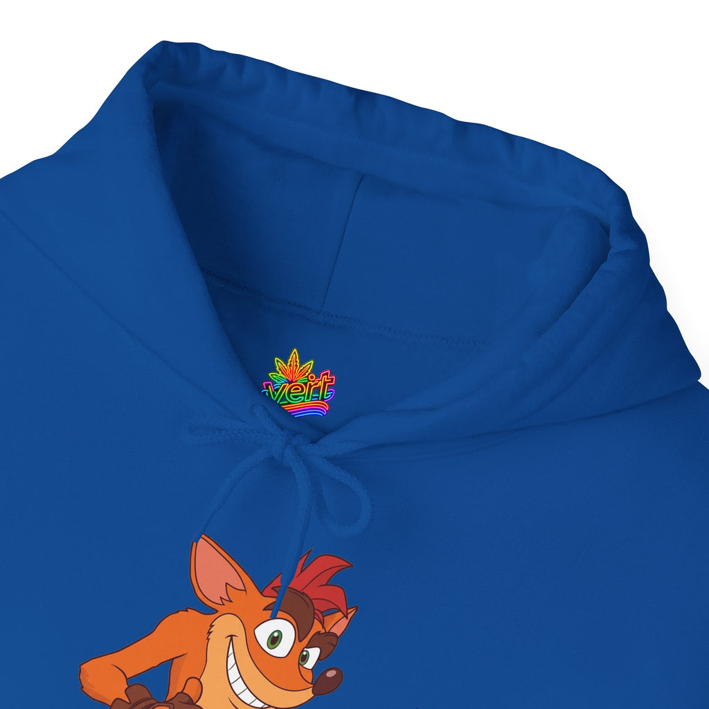 Vert Crash Bandicoot Vintage Style Unisex Cotton Graphic Hoodie