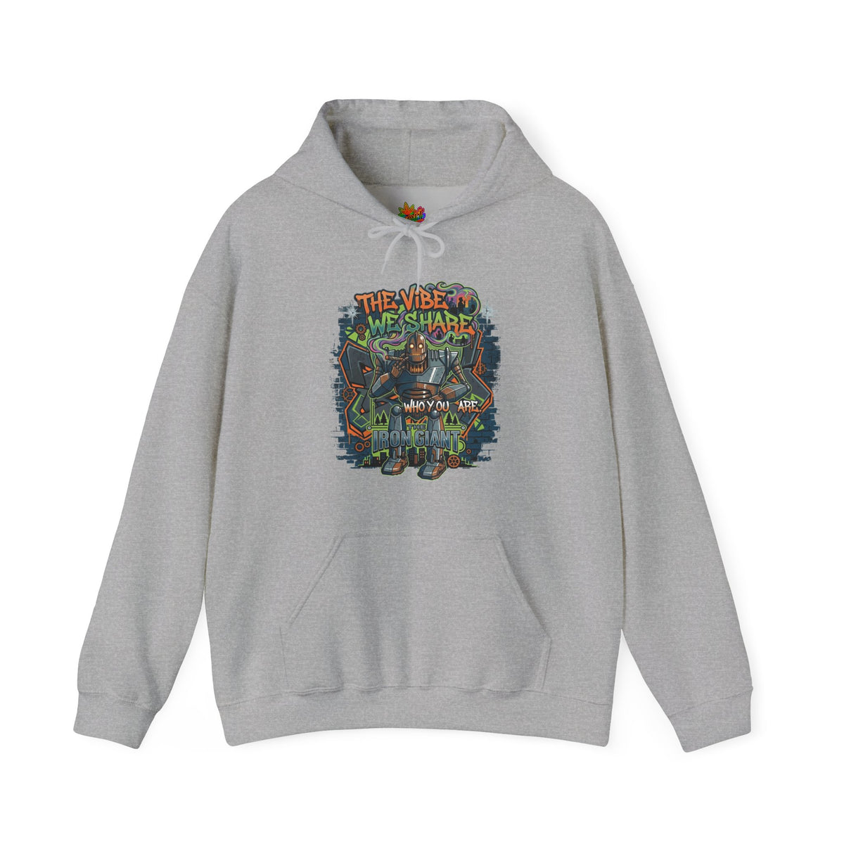 Vert Iron Giant Smoker Vintage Style Unisex Graphic Hoodie