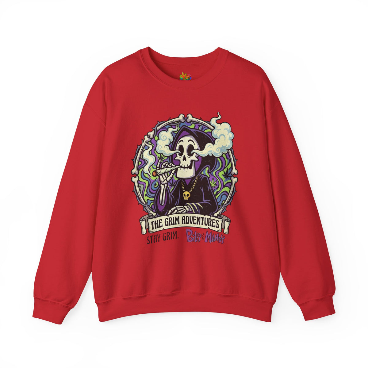 Vert Grim Smoker Vintage Style Unisex Graphic Crewneck Sweatshirt