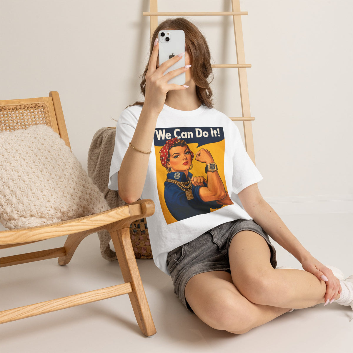 Vert "We Can Do It" Vintage Style Unisex Cotton Graphic T-Shirt