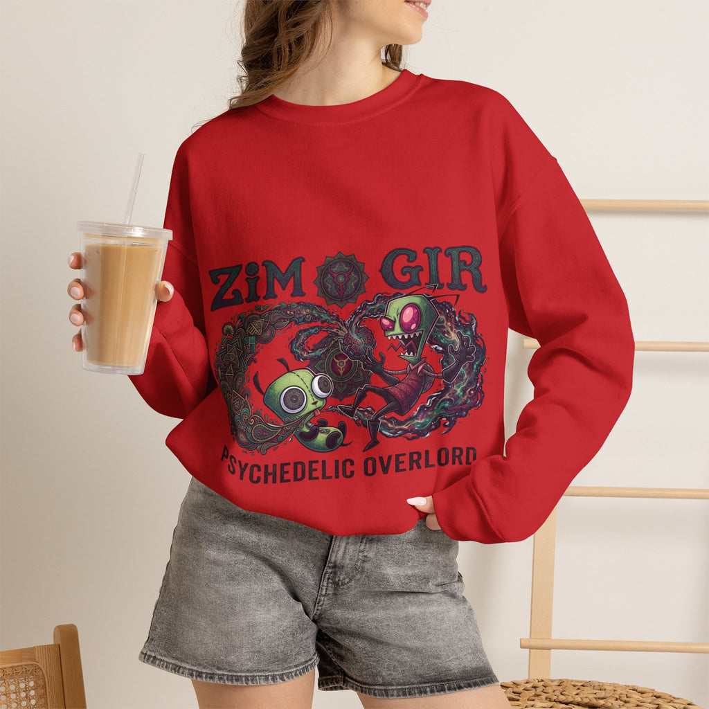 Vert Invader Zim Psychedelic Vintage Style Unisex Graphic Crewneck Sweatshirt