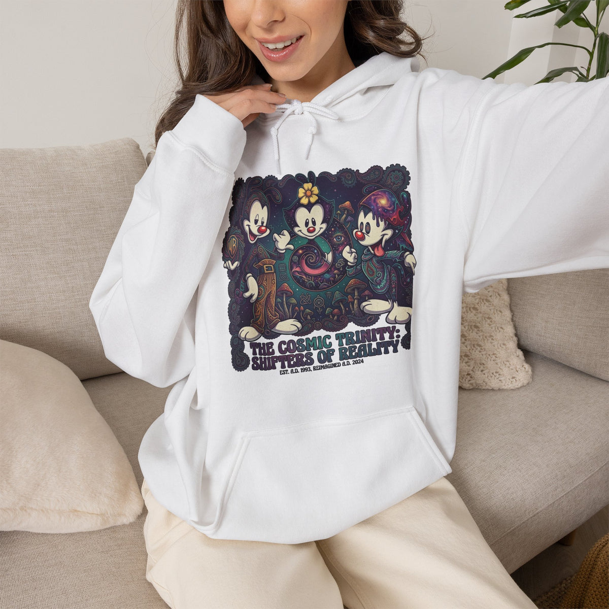 Vert Animaniacs Psychedelic Vintage Style Unisex Graphic Hoodie