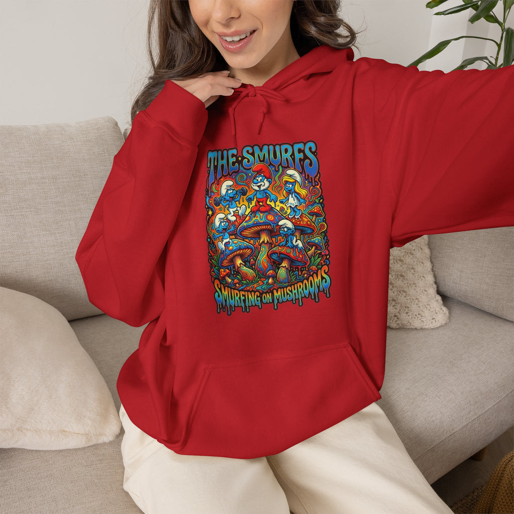 Vert Smurfs Psychedelic Vintage Style Unisex Graphic Hoodie