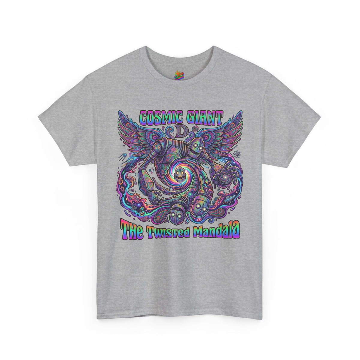 Vert Iron Giant Psychedelic Vintage Style Unisex Cotton Graphic T-Shirt