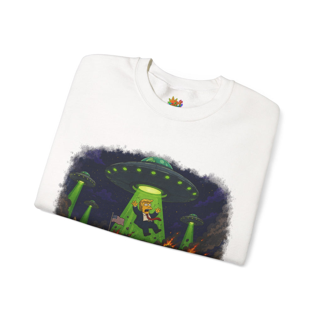 Vert Donald Trump Abduction Vintage Style Unisex Graphic Crewneck Sweatshirt