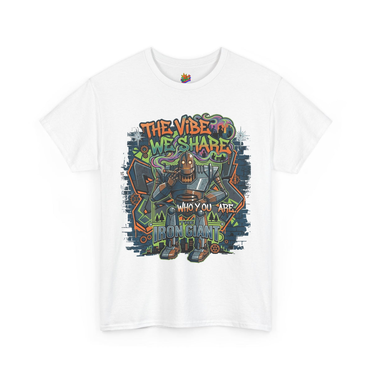 Vert Iron Giant Smoker Vintage Style Unisex Cotton Graphic T-Shirt