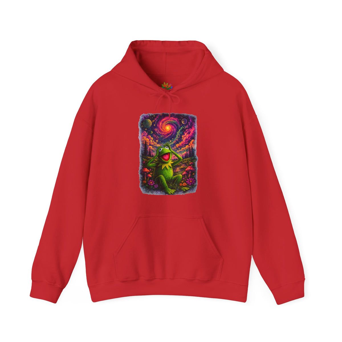 Vert Psychedelic Kermit Vintage Style Unisex Graphic Hoodie