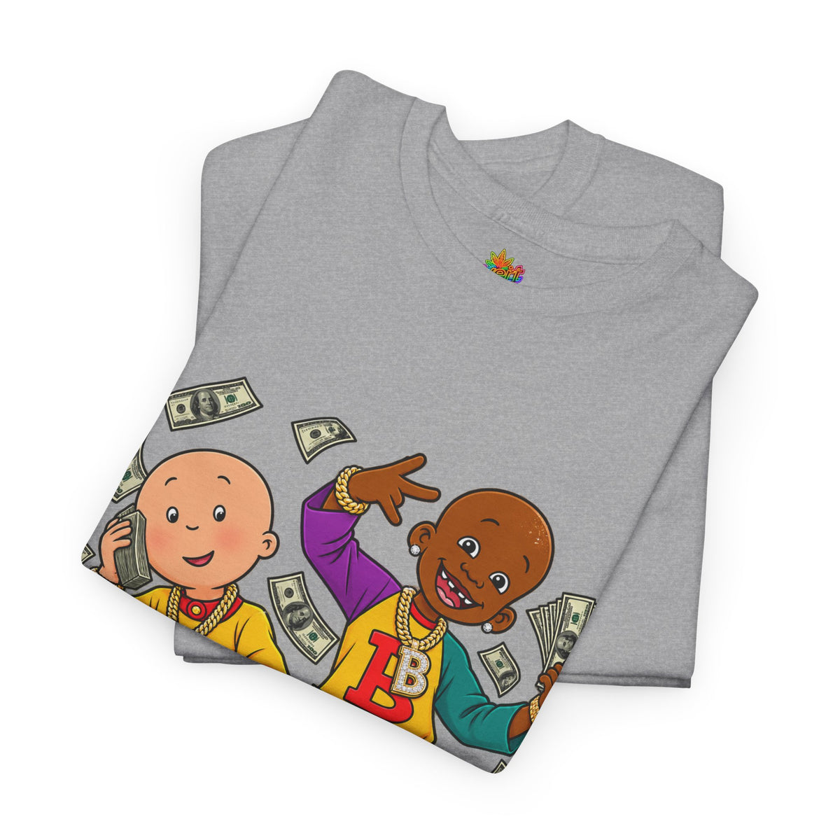 Vert Little Bill & Caillou Alt Vintage Style Unisex Cotton Graphic T-Shirt
