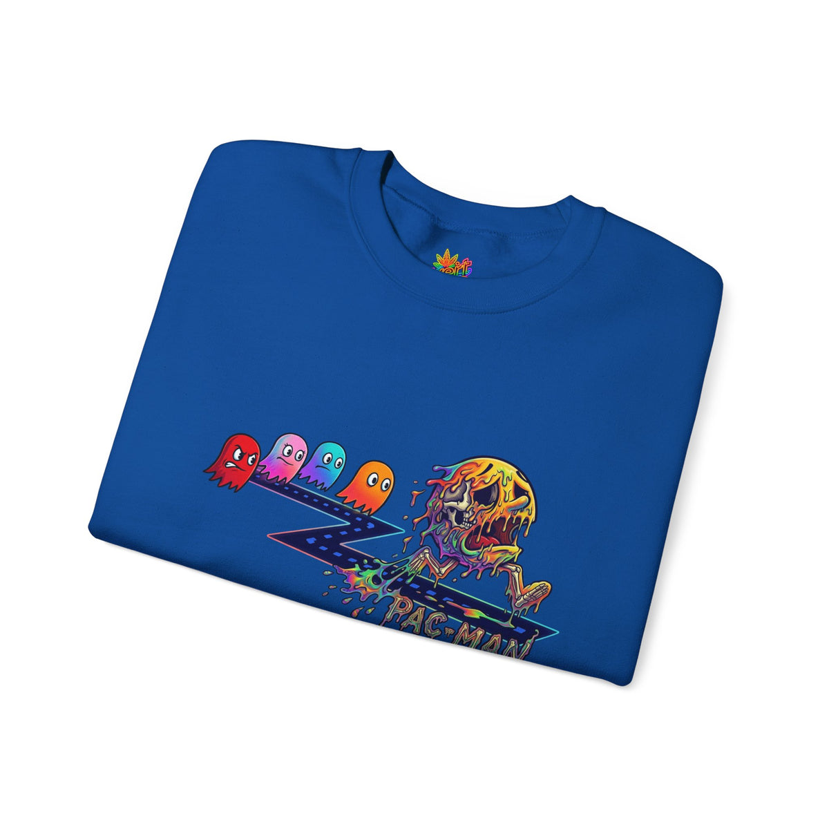 Vert Pac-Man Psychedelic Vintage Style Unisex Graphic Crewneck Sweatshirt
