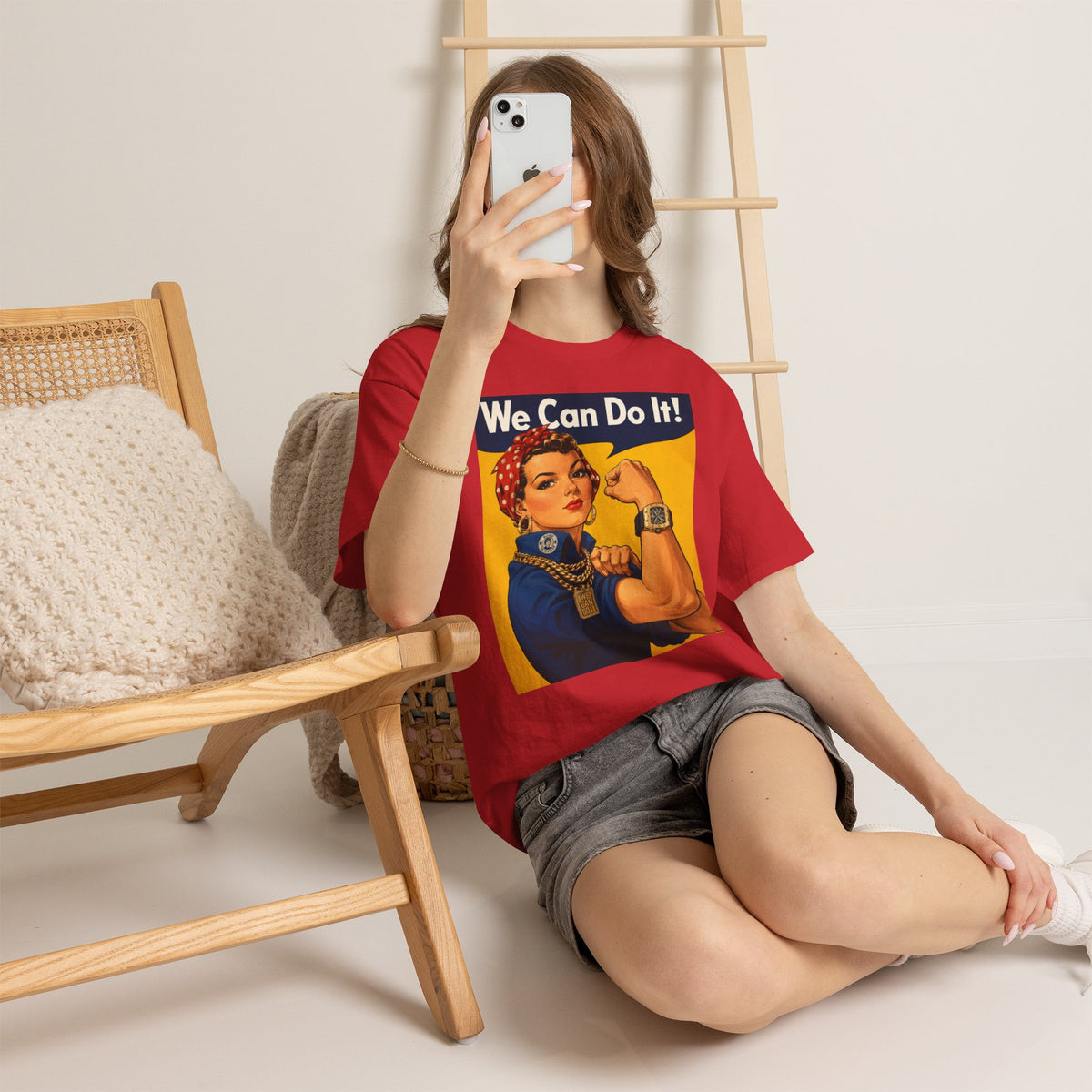 Vert "We Can Do It" Vintage Style Unisex Cotton Graphic T-Shirt